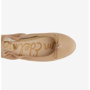 Sam Edelman Beige Felicia Ballet Flat Bow Soft Genuine Leather Shoe Size 8